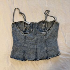 WeWoreWhat Denim Corset Top